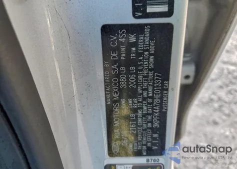 2017 Kia Forte Lx from USA, damaged, VIN 3KPFK4A78HE013377